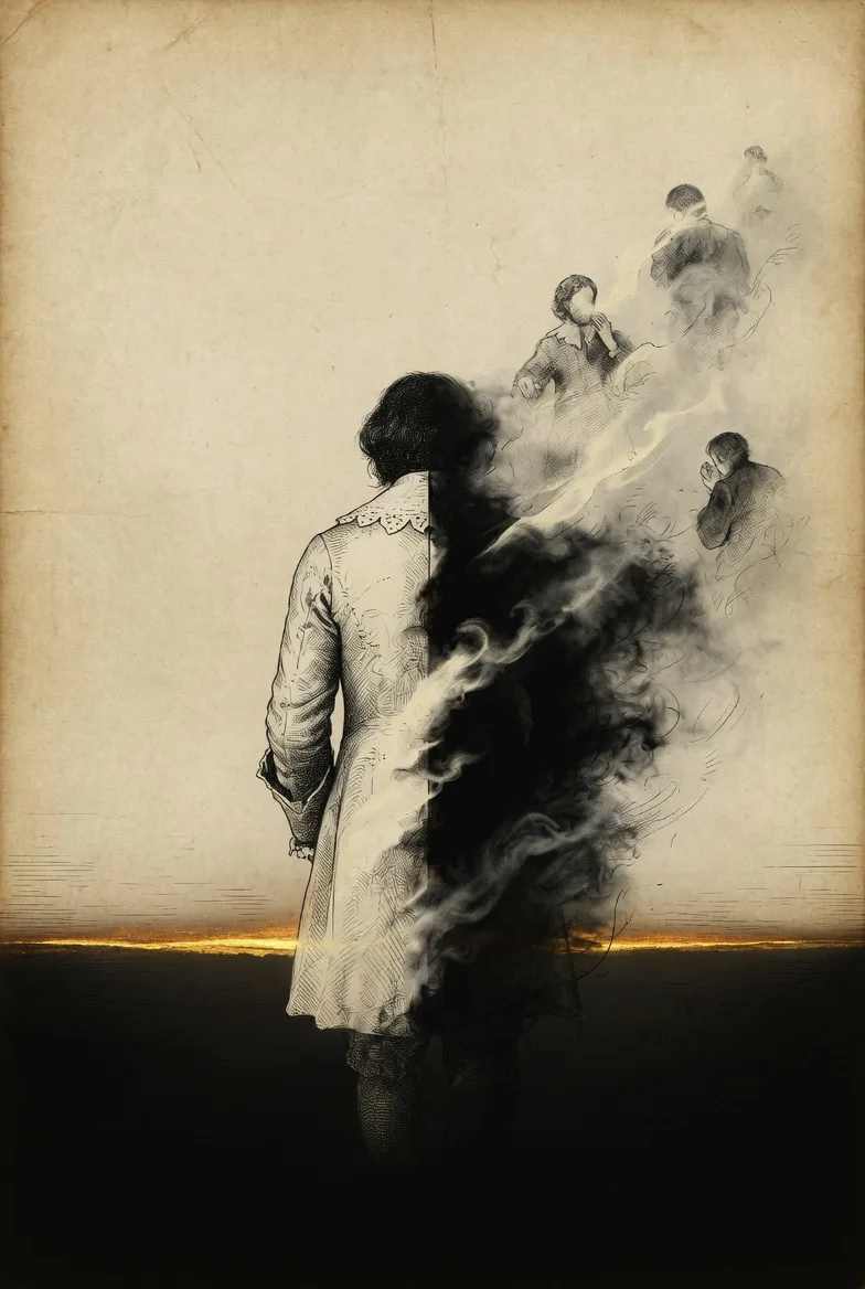 Figure solitaire entre lumière et ombre